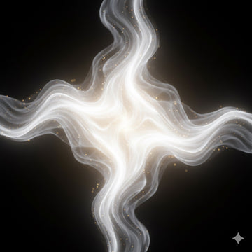 Ormus white liquid, wavy light effect on a dark background