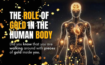 Illustration representing trace gold, elemental analysis and the human body