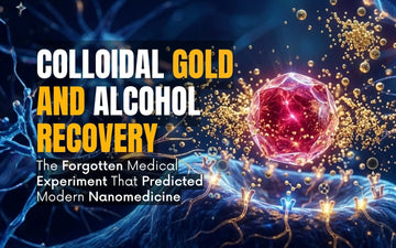 Image illustrating colloidal gold and alcohol recovery in modern nanomedicine research.