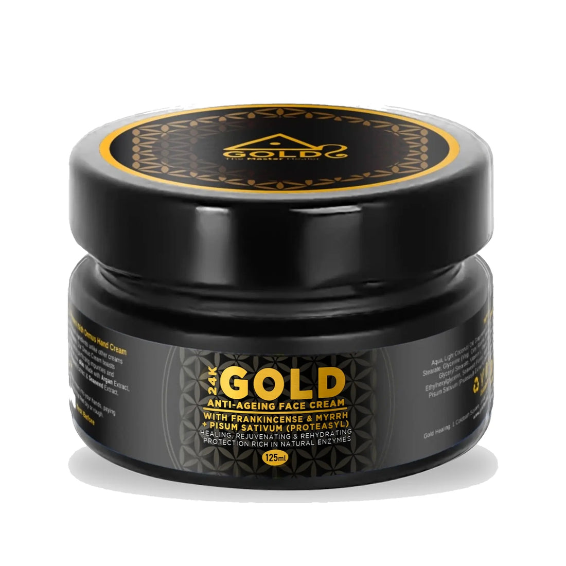 Gold Healing 24K Gold Anti Ageing Face Cream 125ml jar on white background