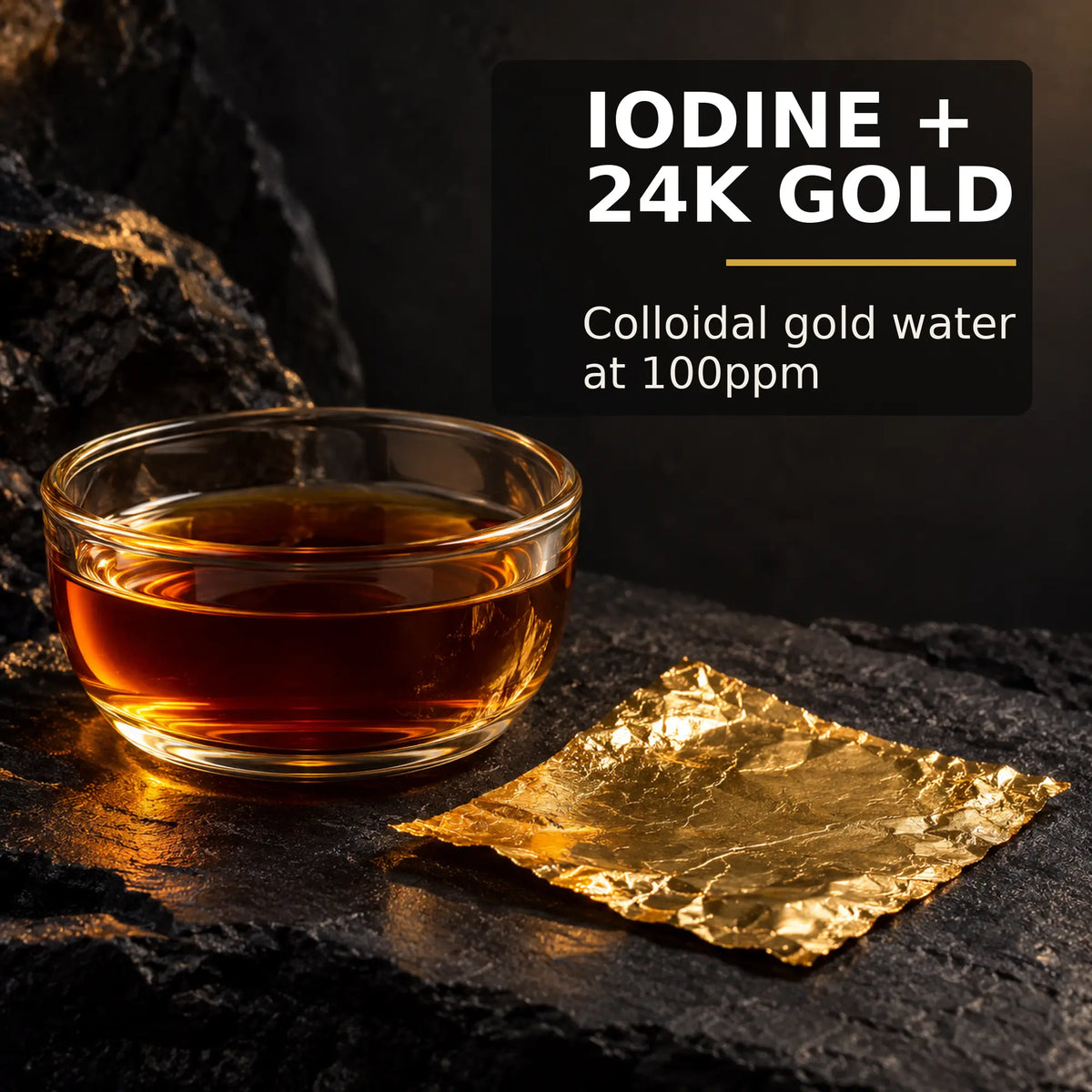 Golden Iodine with 24K colloidal gold water at 100ppm