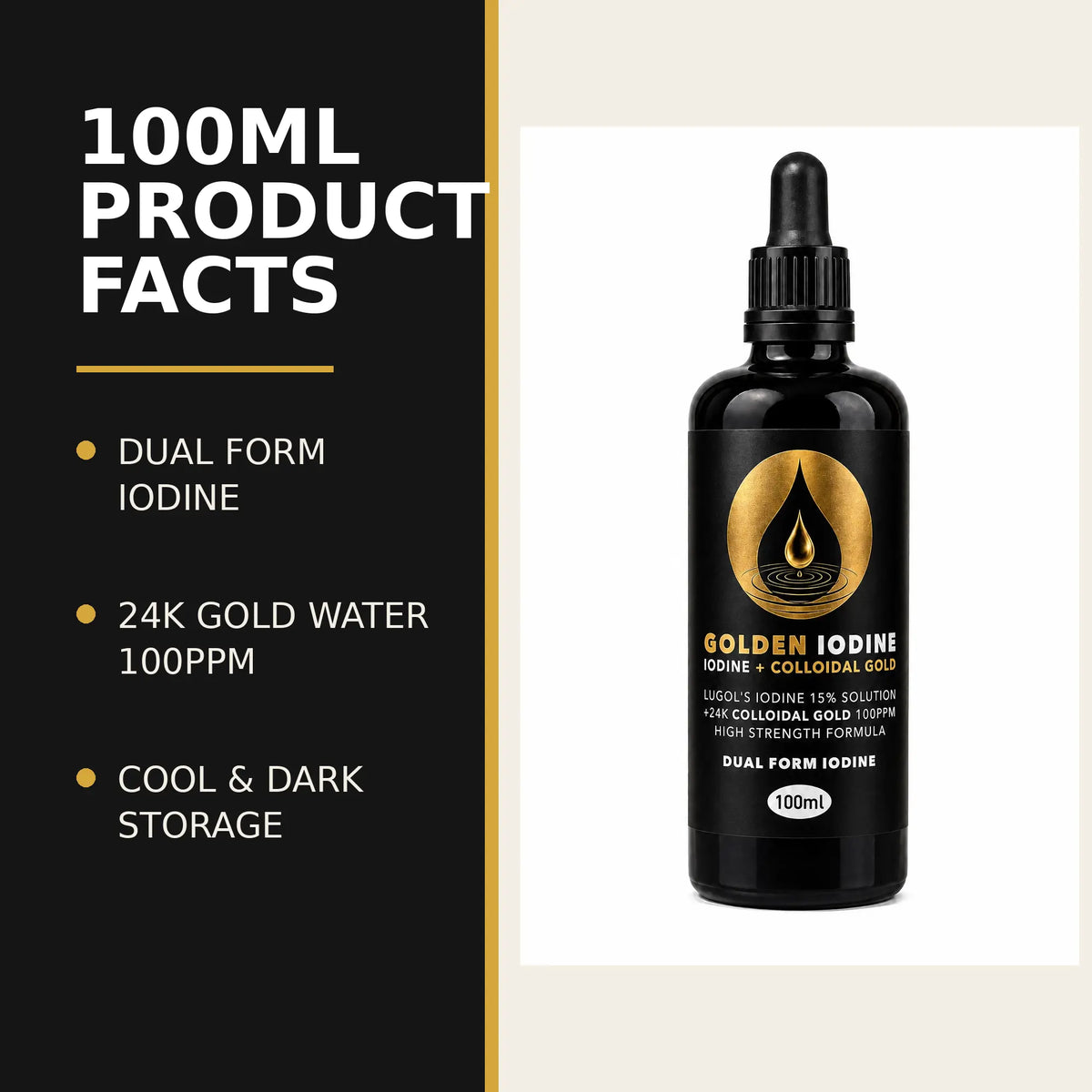Golden Iodine 100ml product facts and storage guidance