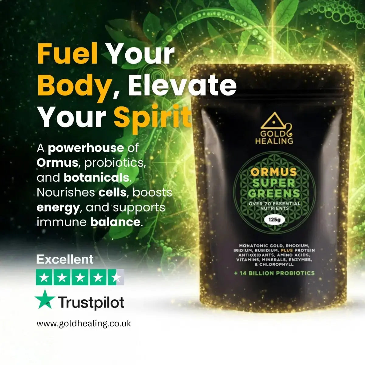 Ormus SuperGreens | Mineral Superfood Blend Gold Healing