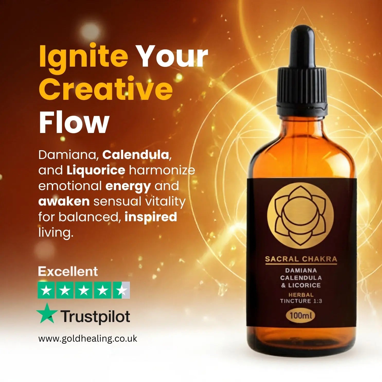 Sacral Chakra Tincture Gold Healing