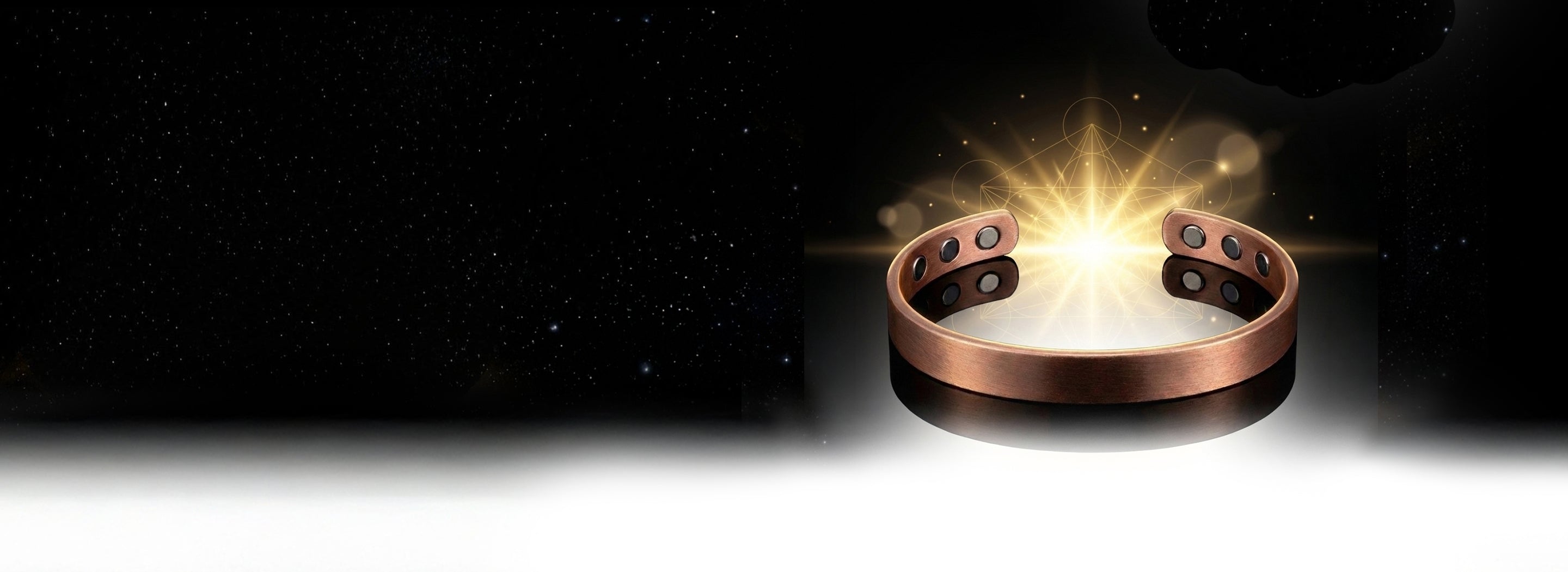 Copper bracelet with magnetic stones on a dark backgroundslider_item_LdLQAB