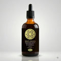 Bottle of Heart Chakra herbal tincture with a dropper on a light gray background
