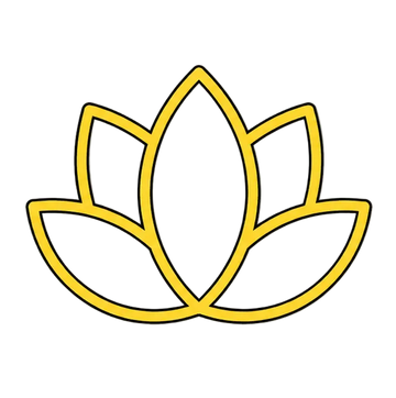 Yellow lotus flower icon on a white background