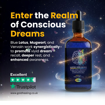 Gold Healing Lucid Dreaming Tincture Benefit Promo ad
