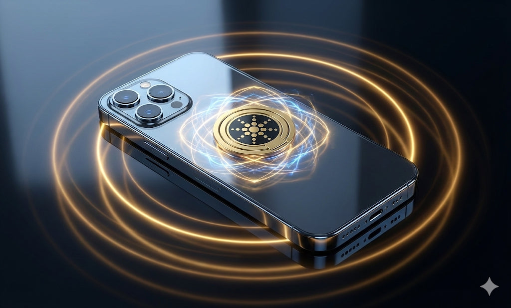 Smartphone with a futuristic design on a dark background