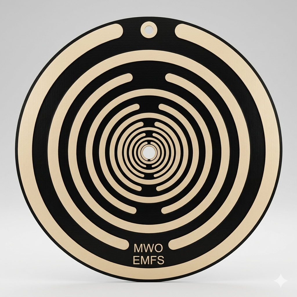 Circular design with concentric circles on a gray background