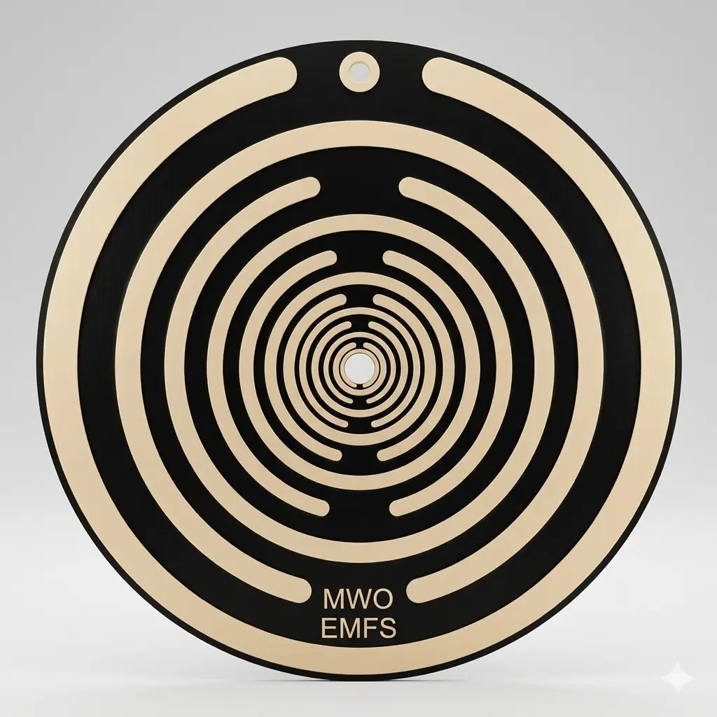 Circular design with concentric circles on a gray background