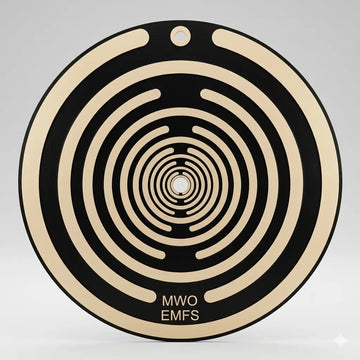 Circular design with concentric circles on a gray background