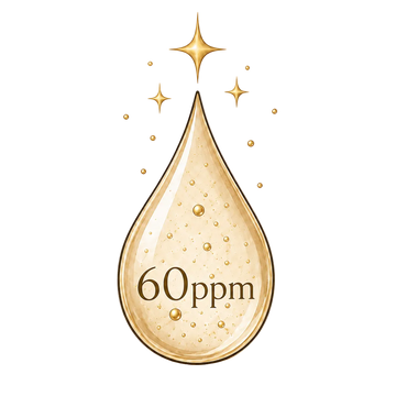 Icon representing 60ppm concentration for Gold Healing colloidal gold