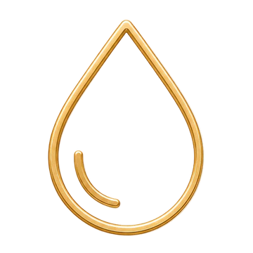 Gold droplet icon representing liquid colloidal gold format