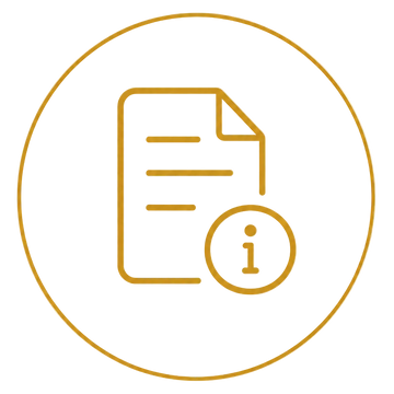 Icon representing clear product information for Gold Healing colloidal gold