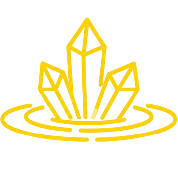 Dead Sea mineral source icon showing mineral crystals emerging from water ripples