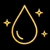 Gold droplet icon representing gold infused skincare