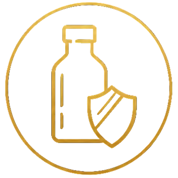 Miron violet glass bottle icon used for the Gold Healing Golden Iodine formula