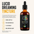 Lucid Dreaming Tincture 100ml with five botanicals, concentrated 1:3 extract and measured 5ml serving