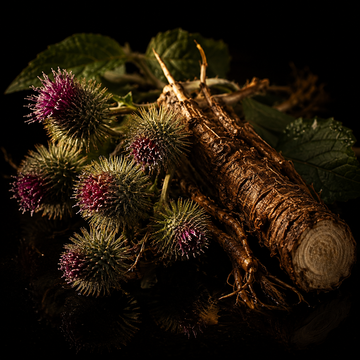 Burdock Root Arctium lappa with flowers used in Gold Healing Lucid Dreaming Tincture