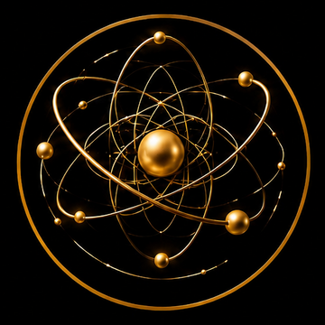Artistic representation of monatomic mineral traditions associated with ORMUS, including gold, rhodium, iridium and rubidium.